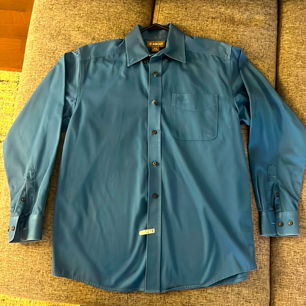 Ariat Mens Mens Twill Button Down Shirt Blue